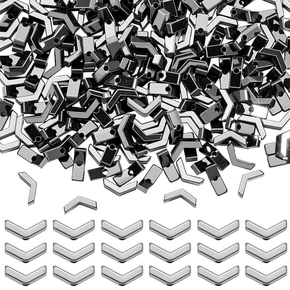 1 Box 350Pcs Arrow Shaped Beads Hematite Arrowhead Beads Bulk 6 x 4mm Silver Stone Gemstones Loose Spacers Strands