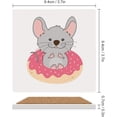 thumbnail image 4 of GZHJMY Printed Square Cute Mouse On Doughnut Ceramic Coasters with Cork-Backed for Coffee Drink Cup Mat Absorbent Stone Coaster Set of 4, 4 of 4