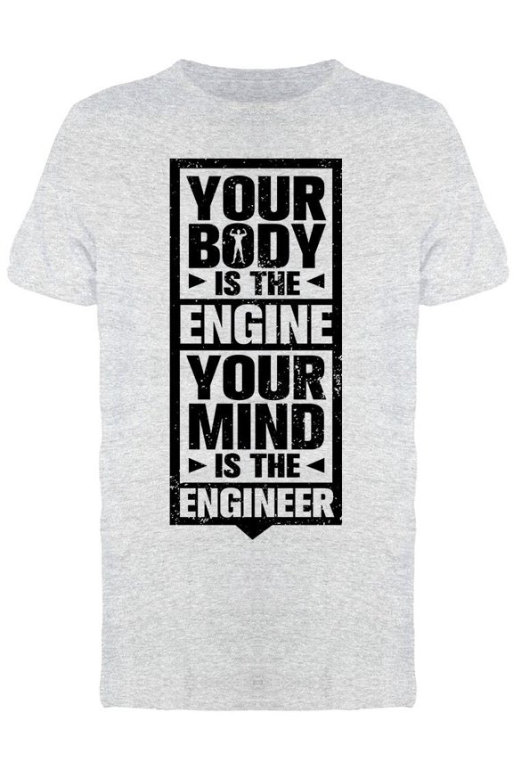 Engineer Work-out Quotes T-Shirt Men -Image by Shutterstock, Male XX-Large