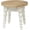 White-Round, variant on MODE HOME Vintage Solid Wood Step Stool, Round Farmhouse Wooden Stool, Easy Assembly for Kids, Plant Stand or Bathroom Kitchen French Country Shabby Chic Decor