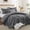 Charcoal, variant on Ameha 3-Piece Quilt Bedspread Set Lightweight Embossed Floral Microfiber Coverlet Adult Queen Size Washed Blue