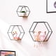 thumbnail image 3 of 3 estantes flotantes de pared con diseño de panal hexagonal moderno para colgar y almacenar Negro, 3 of 9