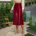 thumbnail image 5 of Ruimatai Women's Satin High Waisted Mini Skirt with Side Zipper Elegant Solid Midi Skirt Soft Flowy Comfortable Trendy Stylish Casual Formal, 5 of 6