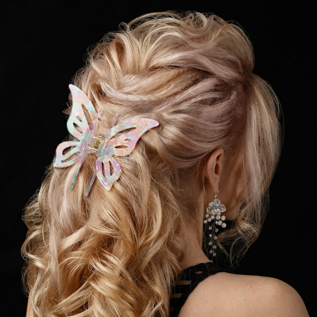 Pinza para el pelo con clip de mariposas Fiudx