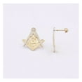 thumbnail image 2 of The Square and Compasses Masonic Stud Unisex Adult Earrings 10K Two-Tone Gold,1.87 Gr - Goldum NYC, 2 of 5