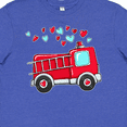 thumbnail image 4 of Inktastic Valentine Fire Truck with Hearts Youth T-Shirt, 4 of 5