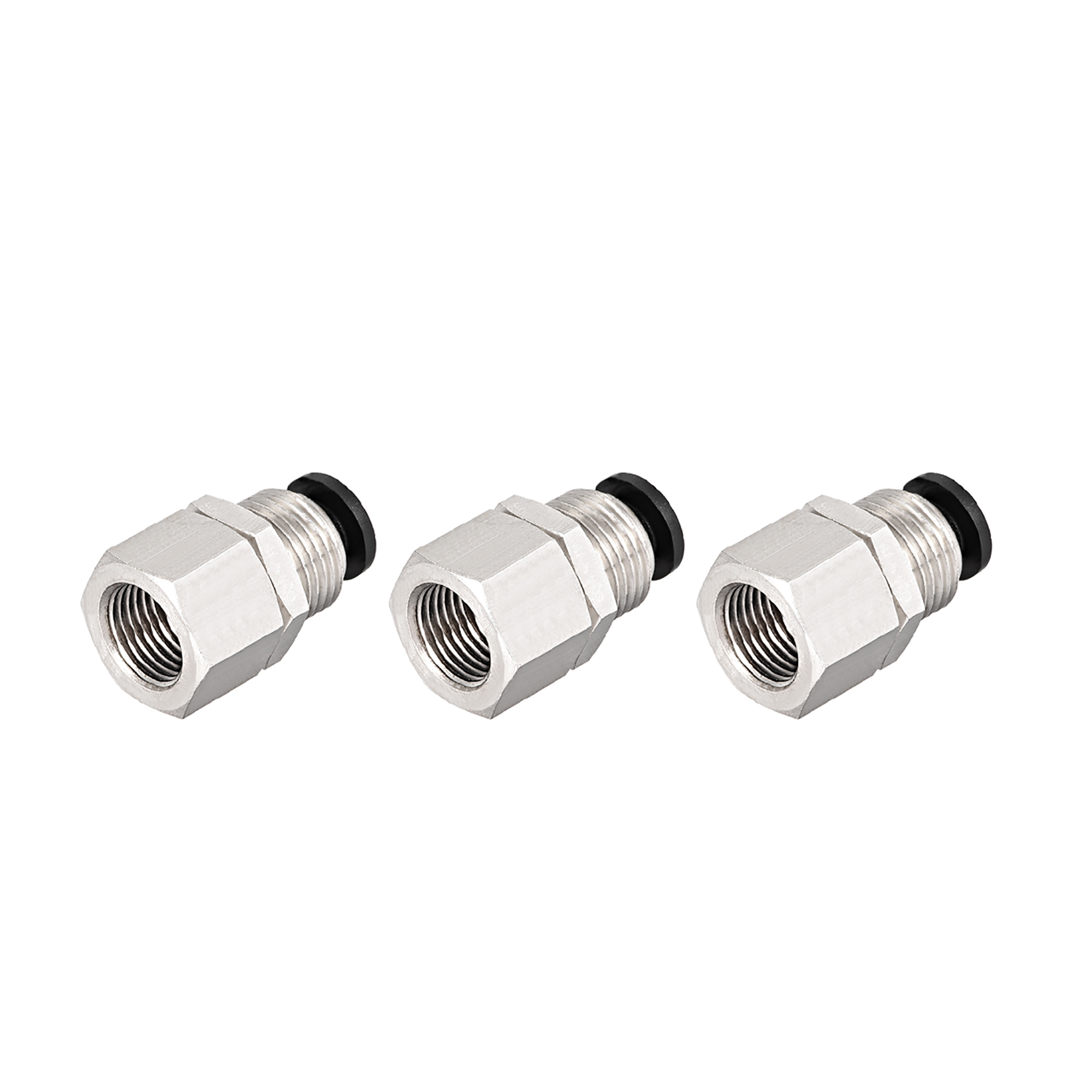 4mm Tube to 1/8 BSPT Push Lock Fittings, Bulkhead Union Brass Nickel