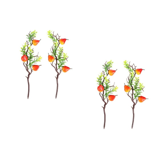 Masteelf 4 pcs Fake Pear Branch Ornaments Artificial Pear Wedding DIY Photo Props