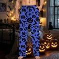 thumbnail image 5 of CONFREE Halloween Men's Pajama Pants Hallowmas Pj Pants for Men Pumpkin Ghost Print Lounge Bottoms Elastic Waist Drawstring Sleepwear With Pockets, 5 of 6