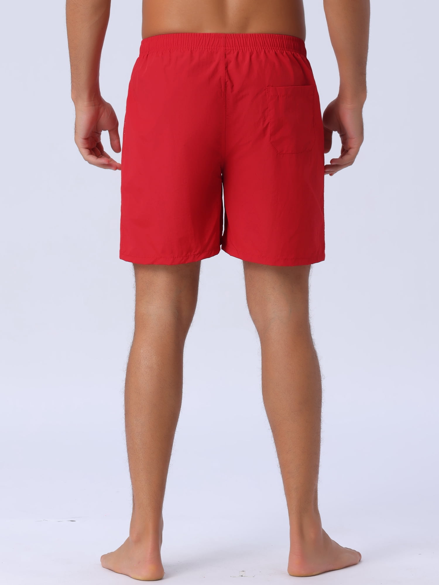 DARING DIVA Men's Elastic Waist Drawstring Surfing Board Shorts 36 Red