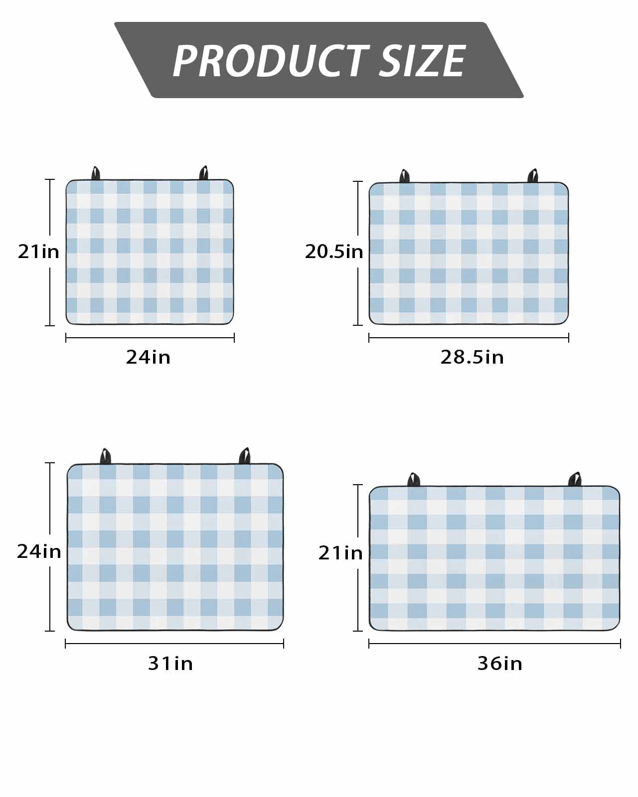 Stove Top Covers for Electric Stove, Blue Checkered Glass Stovetop Cover Protector, Blue White Buffalo Plaid Induction Cooktop Protector Oven Mat for Kitchen Countertop 24"x21"