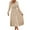 Beige, variant on qolati Dresses for Women 2023 Fashion Lantern Sleeve V Neck Stretchy High Waist Midi Dress Elegant Button Down Pleated Swing Holiday Going Out Dress