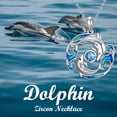thumbnail image 2 of SISGEM Dolphin/Starfish/Jellyfish Necklace S925 Sterling Silver Ocean Themed Pendant Necklace Jewelry Gift for Women Mother Ocean Lover, 2 of 6