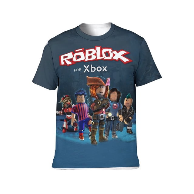 ROBLOX-Camiseta de mundo Virtual para niños y niñas, camisa de manga corta con cuello redondo, periférico, Anime, tendencia para adolescentes, juego de verano
