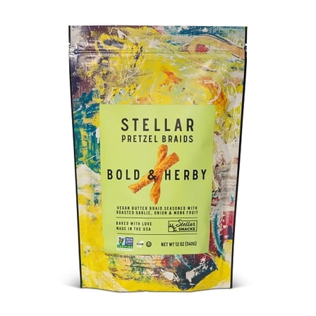 Stellar Snacks Bold Herby Pretzel Braids Resealable Pouch, 12 Ounce