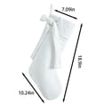 thumbnail image 2 of Clearance Under $4 Christmas Stocking, 1PC 20in Polyester White Velvet Stocking with Gold Hook & Bow, Fireplace Mantel Holiday Decoration, 2 of 2