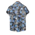thumbnail image 4 of Wyobmus Button Down Shirt for Men Short Sleeved Star Printed Shirt Casual Summer Vacation Casual Lapel Blouse C-Blue, 4 of 4