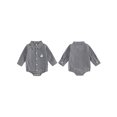 thumbnail image 2 of Cjfdfy Newborn Baby Girl Boy Halloween Clothes Pumpkin Ghost Embroidery Plaid Romper Long Sleeve Button Down Collared Jumpsuits Cute Western Plaid Top Halloween Fall Winter Outfit, 2 of 9
