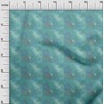 thumbnail image 3 of oneOone Cotton Cambric Turquoise Green Fabric Leaves Dress Material Fabric Print Fabric By The Yard 56 Inch Wide, 3 of 5