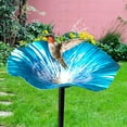 thumbnail image 5 of Metal Flower Bird Bath for Outside, Small Hummingbird Bath Bowl Detachable Birdfeeder Bowl Garden Decor for Outdoor Yard Lawn, 5.5x10 Inches, 5 of 5