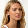 thumbnail image 2 of APSVO 5 Pairs 18K White Gold Plated Stud Earrings for Women with S925 Sterling Silver Post April Birthstone Earrings Set with CZ Crystal Birthday Christmas Jewelry Gifts Teen Stocking Stuffers Adults, 2 of 7