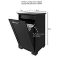 thumbnail image 2 of Tilt Out Trash Cabinet, Wooden Freestanding Trash Cabinet with Deodorising Function, 10 Gallons Hidden Laundry Sorter Cabinets, Black, 2 of 14
