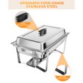 thumbnail image 2 of 9.5QT Stainless Steel Chafing Dish Buffet Set w/Fuel Racks, Water Trays & Lid for Parties, Banquets, Weddings (Silver), 2 of 6