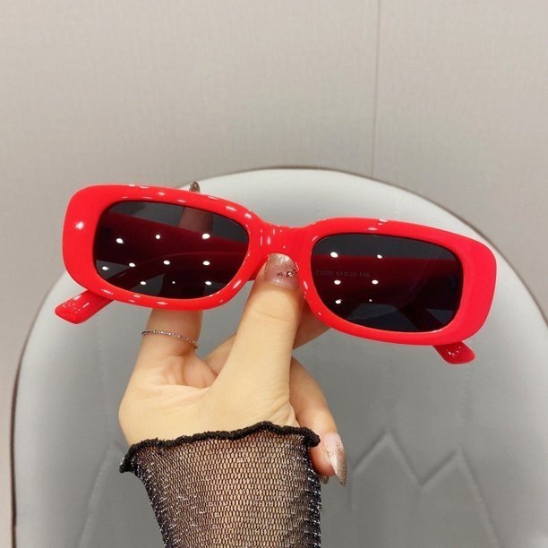 Gafas de sol rectangulares de estilo coreano para mujer, gafas divertidas, lindas, gafas de sol de estilo Jenny