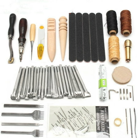 Leather Making Tools Kit Professional 59pcs Leather Craft Tools Kit Hand Leathercraft Accessories Leather Making Tool Set ()