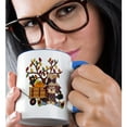 thumbnail image 2 of 3dRose, Cute Sitting Fall Scarecrow With Wagon Of Pumpkins And An Autumn Tree, 15oz Two-Tone Blue Mug, 2 of 7