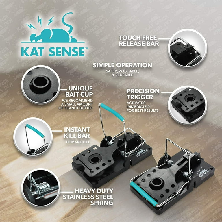 Kat Sense Rat Traps Best Humane Kill - Rodent Snap Trap That