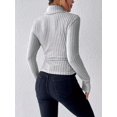 thumbnail image 2 of Pull Col Roulé Élégant Couleur Unie Manches Longues pour Automne Hiver Femmes, 2 of 10