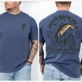 thumbnail image 5 of Fisher of Men Christian T-Shirt – Jesus Made Me a Fisherman, Bible Verse Mark 1:17, Faith + Fishing Shirt for Men, 5 of 7