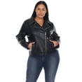 thumbnail image 2 of White Mark Women's Plus Size PU Faux Leather Studded Jacket, 2 of 6