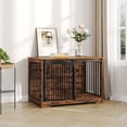 thumbnail image 2 of Hzuaneri Furniture Style Dog Crate, Dog Kennels, Rustic Brown and Black DFC02301B, 2 of 9