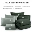 thumbnail image 2 of Amberspace Cationic Dyeing 7-piece Bed in a Bag Comforter Set with Sheets,Deep Forest,King, 2 of 6