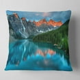 thumbnail image 2 of Designart Moraine Lake Sunrise - Landscape Photography Throw Pillow - 16x16, 2 of 5