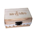 thumbnail image 1 of EeaseMX Caja de madera para anillos de Sr. y Sra., rústica, para compromiso, boda, portadora de anillos, 1 of 7