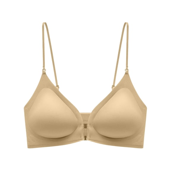 Maplenight Women's Front Closure Bras No Underwire Lift Side Support Cami Adjustable T Shirt Bra Everyday Wear