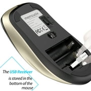 Wireless Mouse, 2.4GHz with USB Receiver, 1200 DPI Optical Tracking, 5 Buttons,Ambidextrous PC/Mac/Laptop - Black