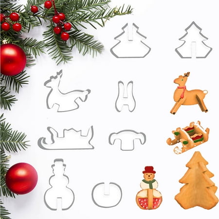 

Christmas Biscuit Cookie Cutter Set Bake Your Own Small Christmas Biscuit Kit Pastry Biscuit Cake Baking Mould for Christmas Party