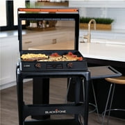 Blackstone E-Series Griddle, 22 Inch 2-Burner Electric Flat Top Grill with Hood and Prep Cart, Black