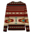 thumbnail image 5 of tklpehg Western Clothes for Women Long Sleeve Shirts Vintage Ethnic Geometry Printed Graphic Tee Leisure Crewneck Comfortable Loose Fit Lightweight Blouse Pullover Tops Brown M, 5 of 5
