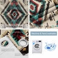 thumbnail image 4 of Boho Red Teal Brown Blackout Curtains for Bedroom/Living Room, Thermal Insulated Kitchen Curtains, Southwestern Country Geometric Grommet Darkening Window Treatment Drapes 52"x84"x2, 4 of 8