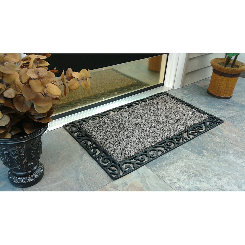 AstroTurf Scraper Door Mat, Wrought Iron Stems and Leaves, 18" x 30