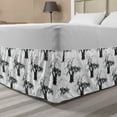 thumbnail image 1 of Sketch Bed Skirt, Repetitive Vintage Design Pattern of Monochromatic Hand Drawn Like Old Tree, Elastic Bedskirt Dust Ruffle Wrap Around for Bedding Decor, 4 Sizes, Charcoal Grey White, by Ambesonne, 1 of 2