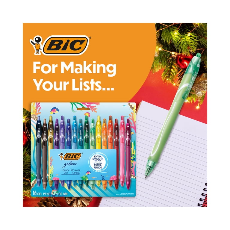 BIC Gelocity Quick Dry Gel Pens, Medium 0.7mm, Assorted, 16 Count photo 2