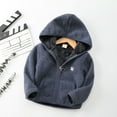 thumbnail image 2 of Meresysid Toddler Kids Baby Girls Boys Long Sleeve Cardigan Winter Fleece Coat Jacket Warm Hooded Outwear Fall Winter Outfits Navy, 2 of 4