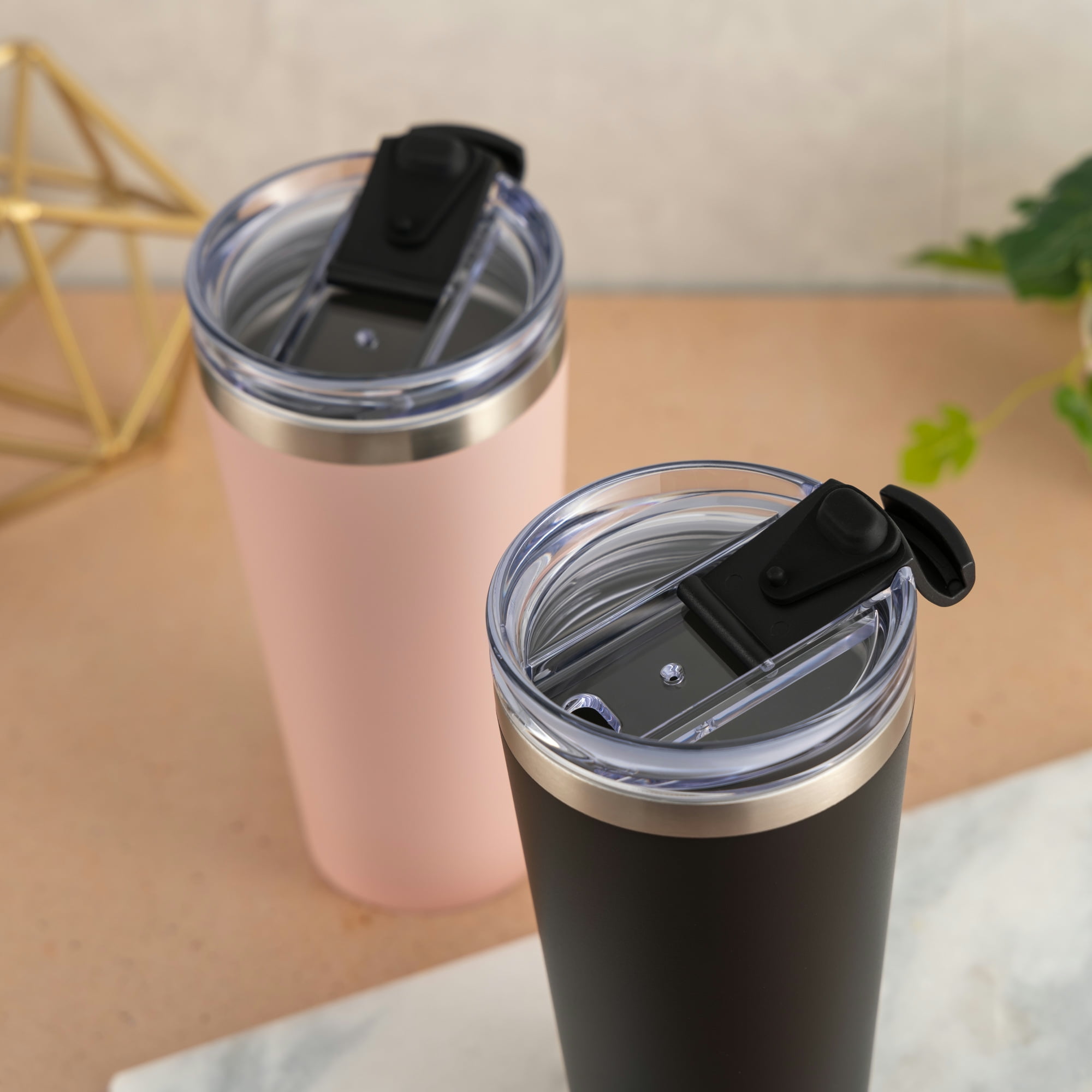 Mainstays 20 oz Stainless Steel Tumbler, Blush