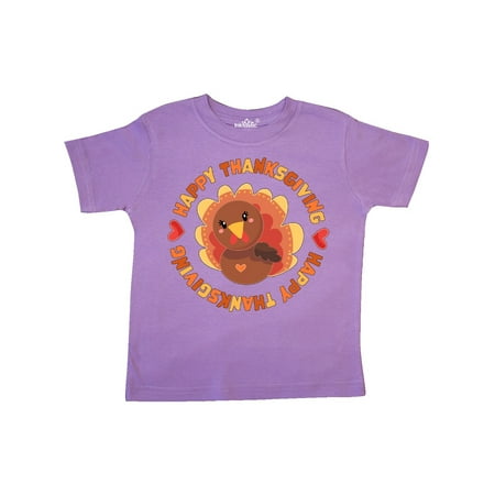 

Inktastic Happy Thanksgiving with Cute Turkey Gift Toddler Boy or Toddler Girl T-Shirt